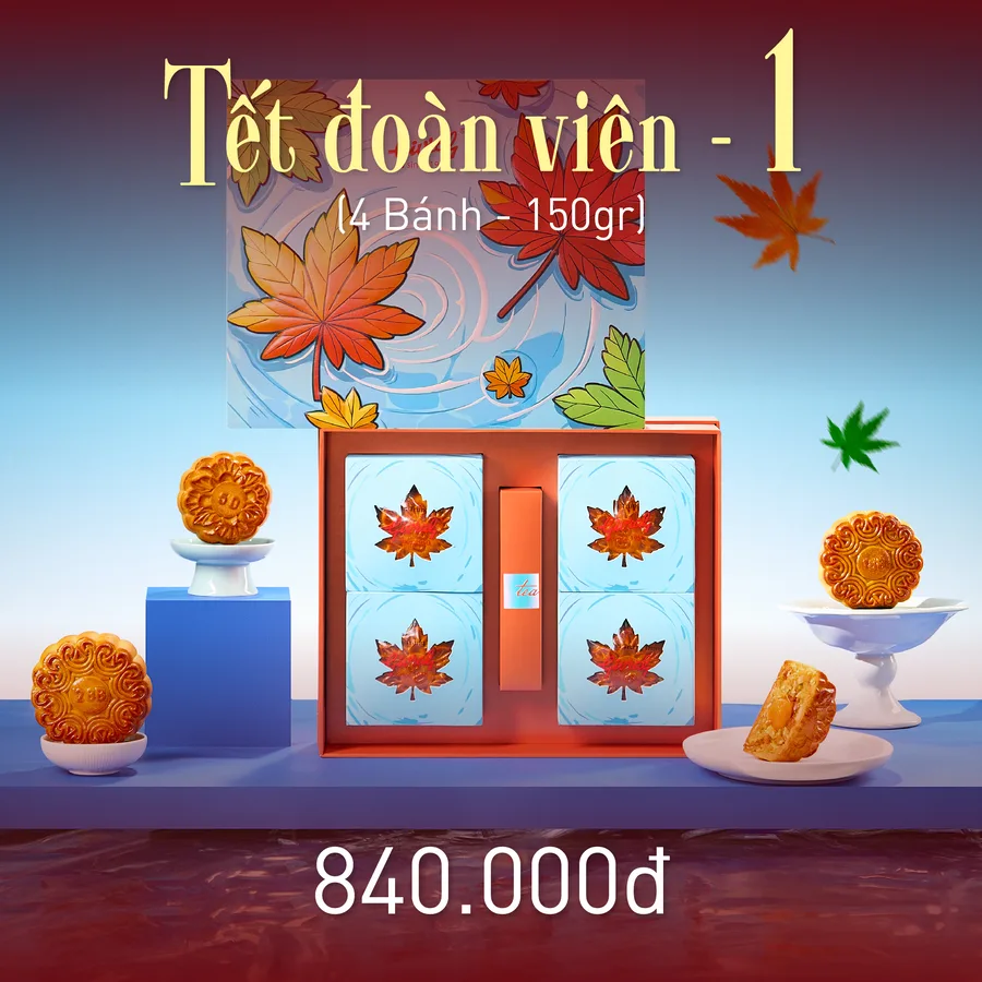Combo Tết Đoàn Viên 1 bánh trung thu Givral 2026 hộp 4 bánh 150g