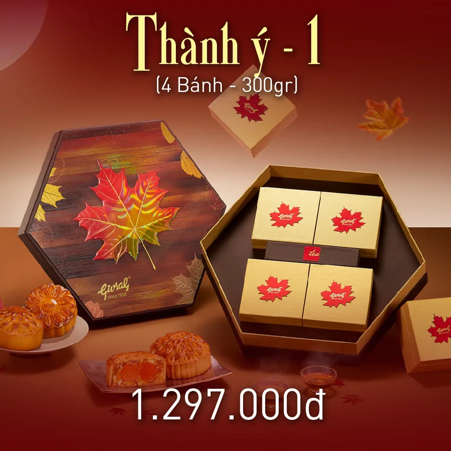Combo Thành Ý 1 bánh trung thu Givral 2026 hộp 300g